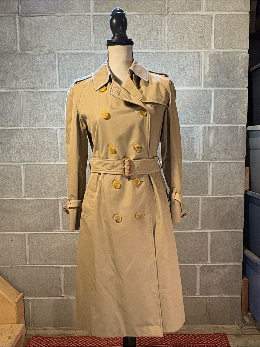 Burberry trench coat.